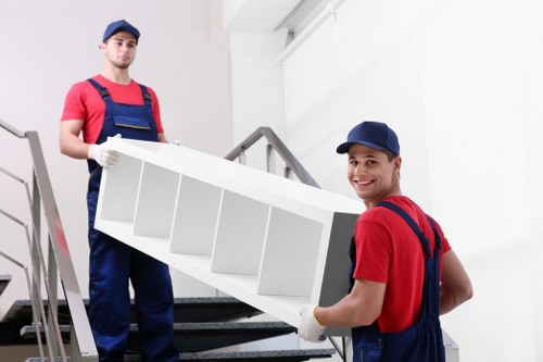 Local Surrey moving truck loaded with household furniture and boxes