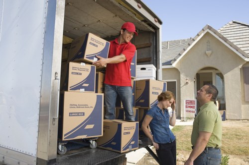 Moving vehicle and crew during a Surrey house move