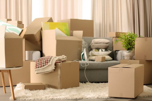 Loading furniture into a removals van in Surrey