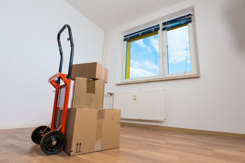 Safety-focused moving team reviewing work procedures