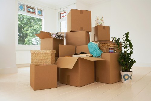 Removal van outside a Surrey property during move day
